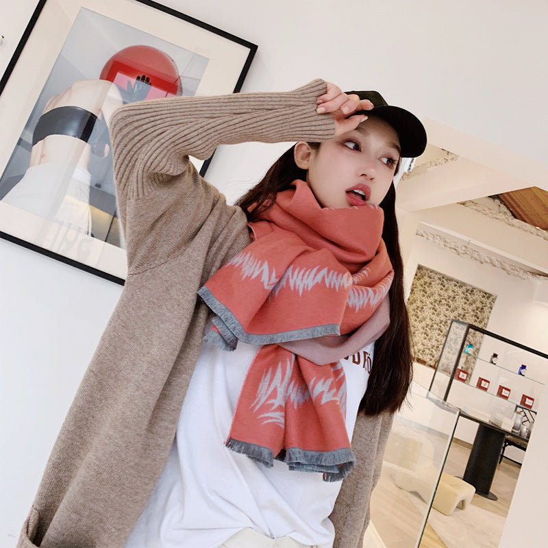 Warm thickening imitation cashmere scarf