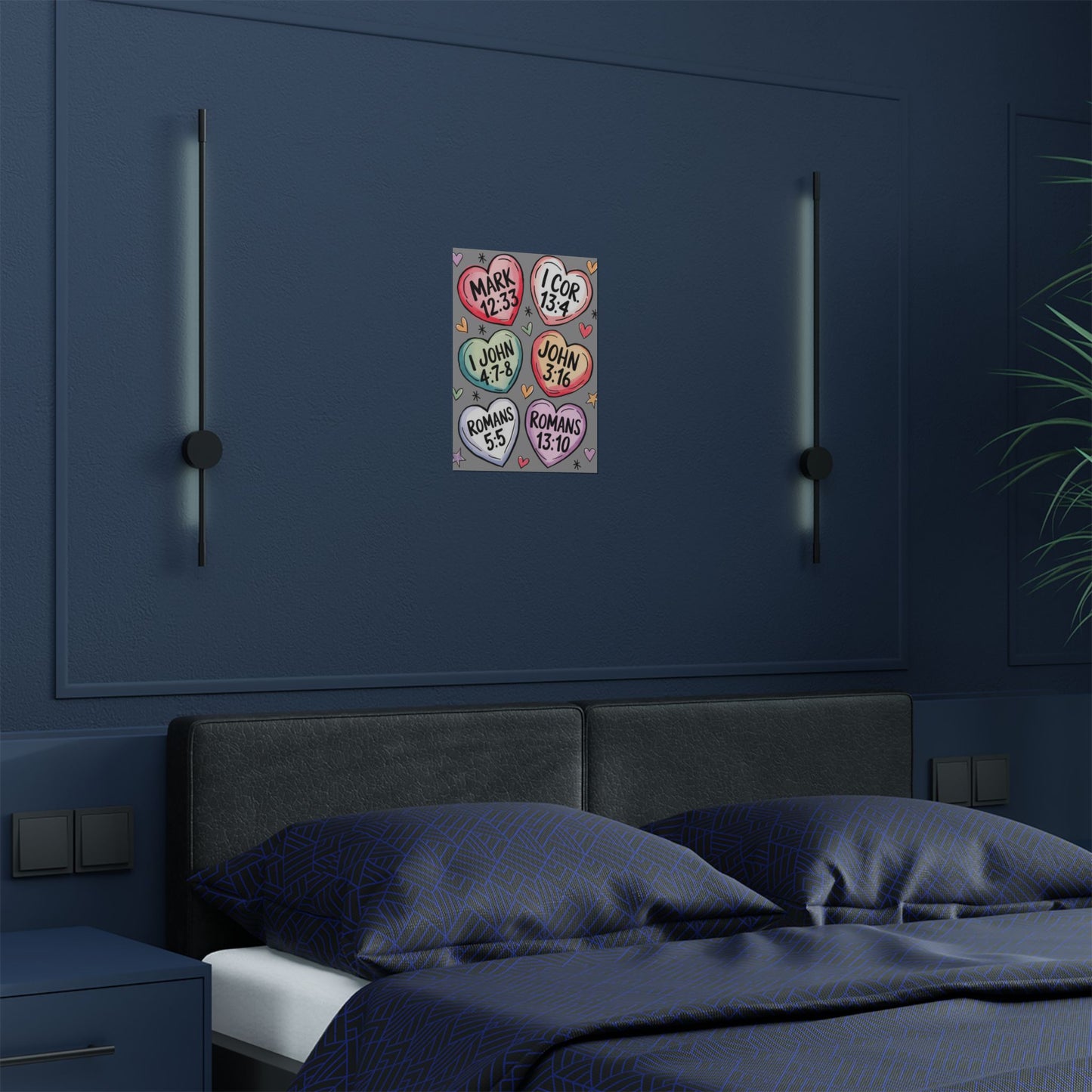 Satin Posters, Scripture Wall Art, Christian Home Decor, Bible Verse Prints, Heart Design, Faith-Based Gift, 300gsm Poster