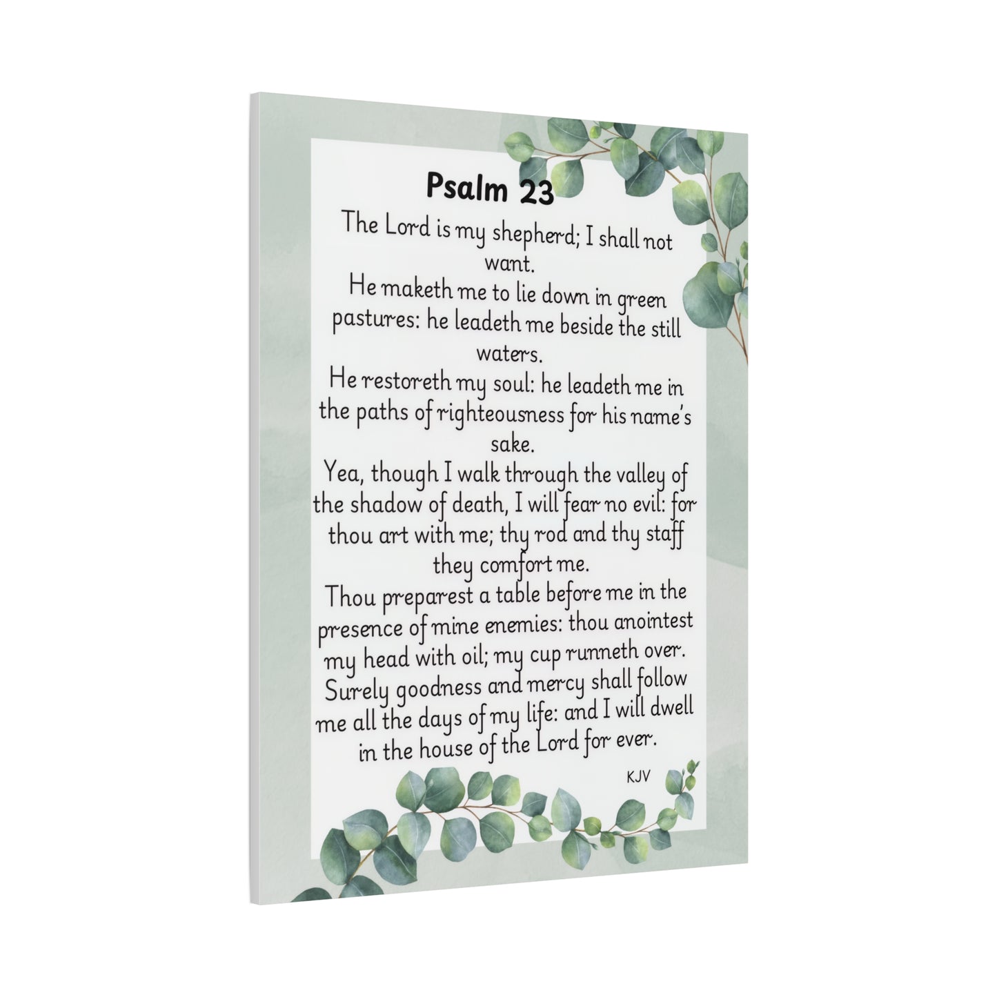Canvas Print, Bible Verse Wall Art, Psalm 23, Spiritual Home Decor, Nature Themed, Housewarming Gift, Faith Décor, Wall Art Print