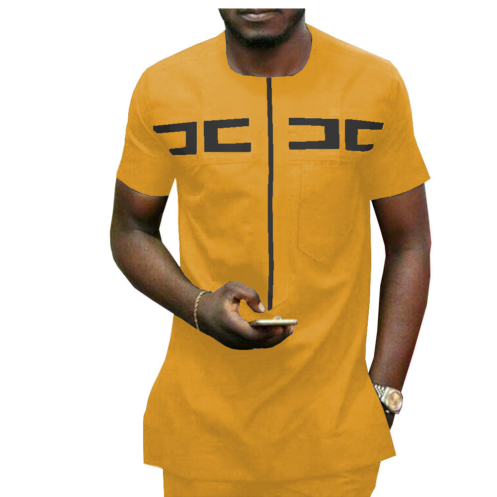 African Ethnic Printing Batik Cotton Two-piece Suit