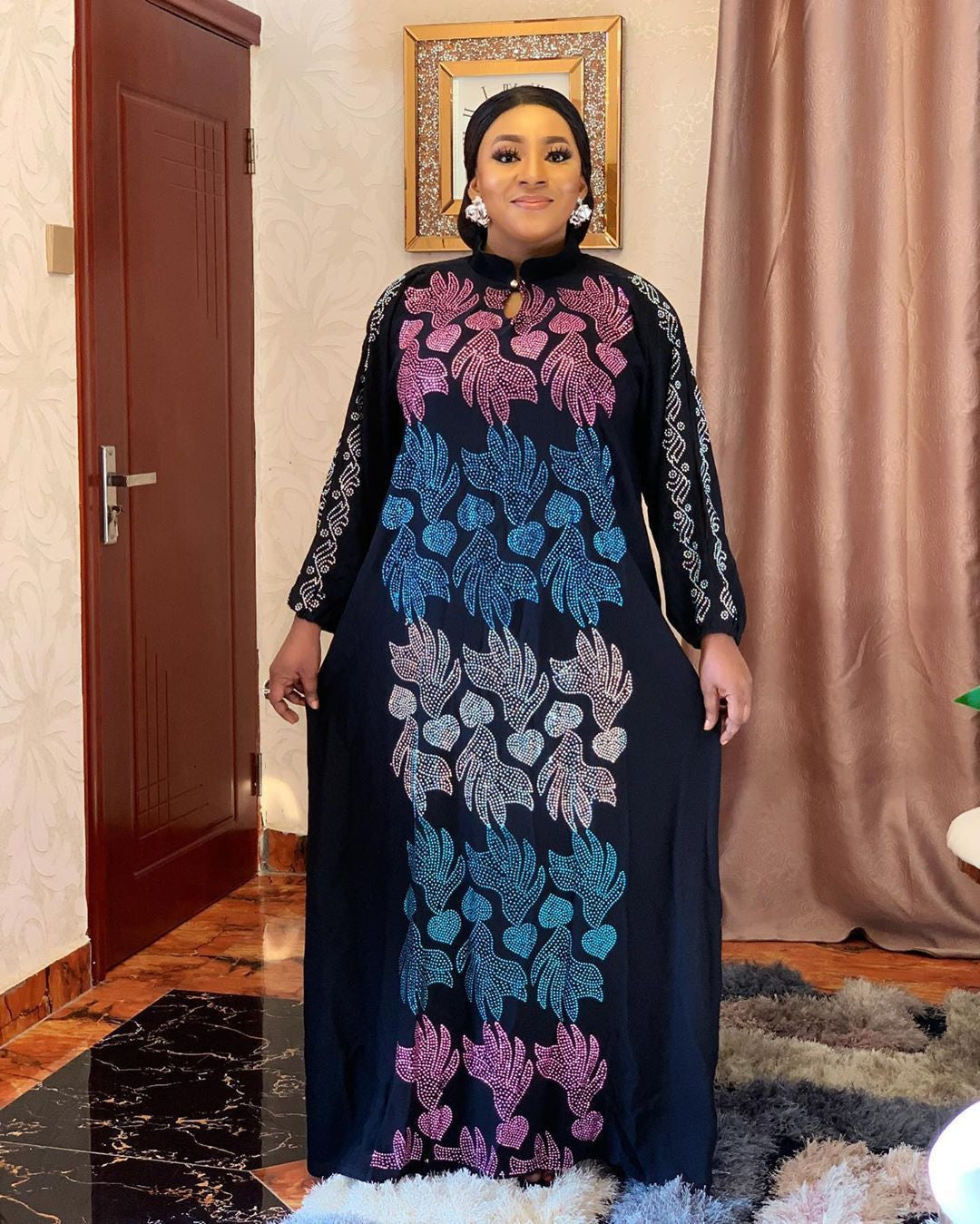 African Mom Plus Size Dress Stretch Color