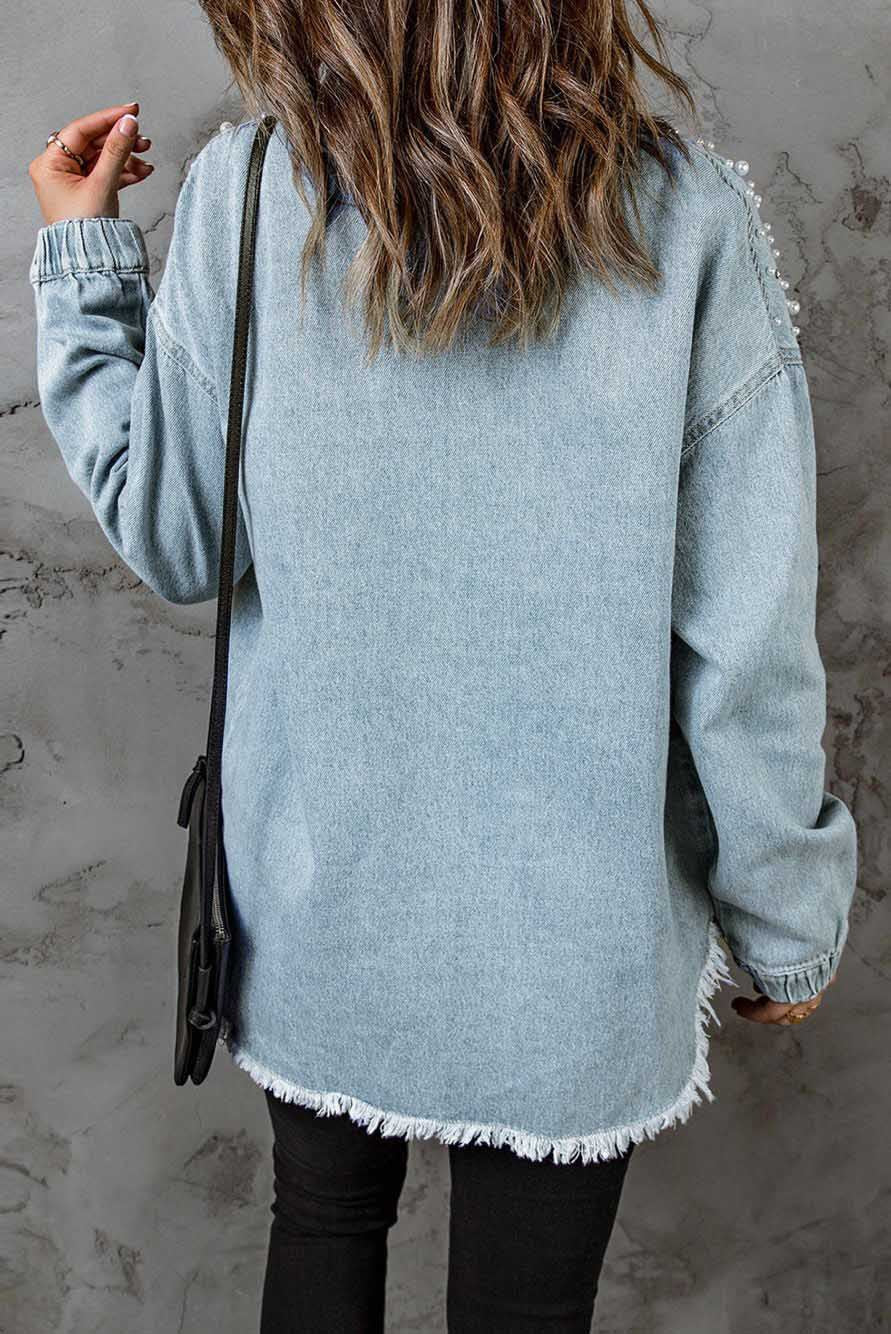 Denim Jacket Long Sleeve Washed Coat