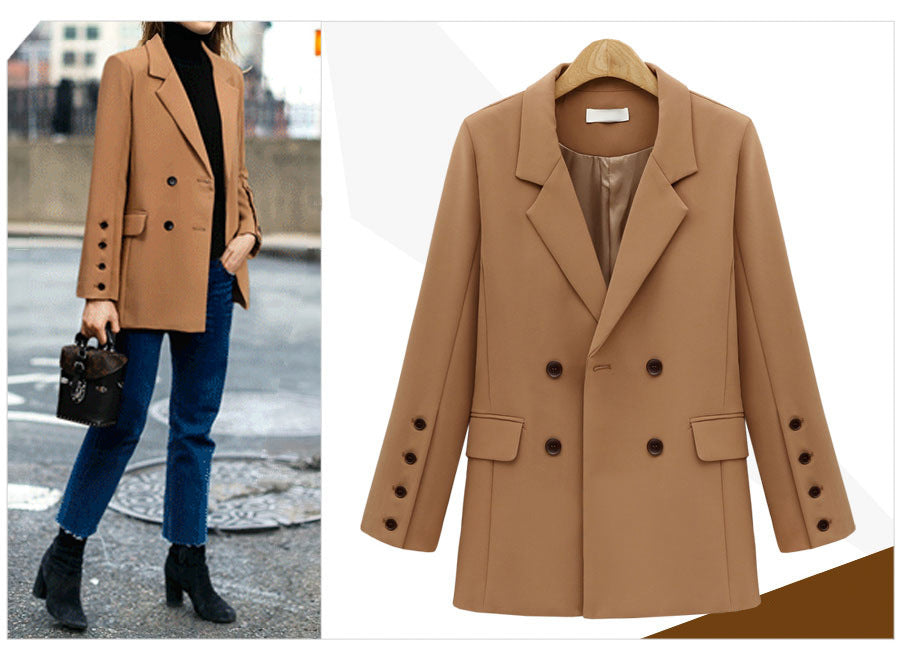 Suit jacket wild loose mid-length women's suit