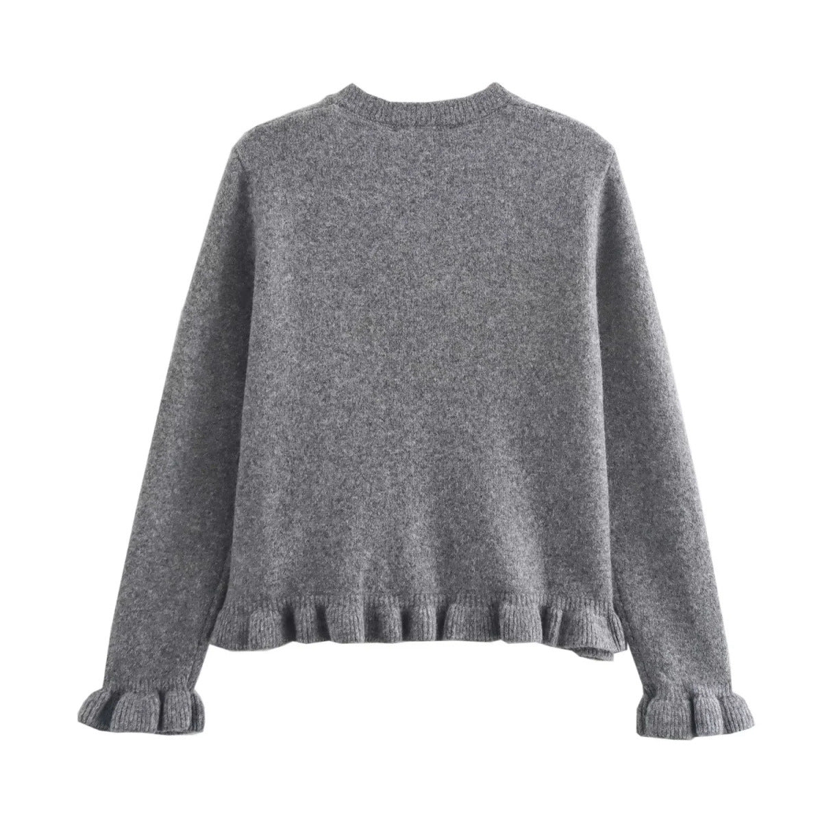 Round Neck Simple Laminated Knitted Coat