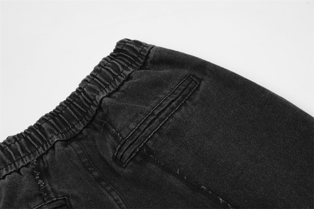Distressed Washed Jeans Men's Design Sense