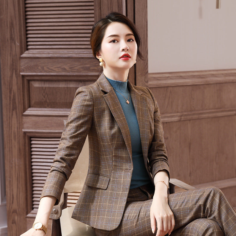 Autumn Suit Coat Women's Long Sleeve Suit Two-piece Set