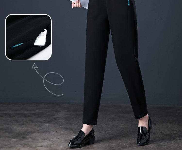 Middle-aged And Elderly Mother Pants Ladies Leisure High Waist Elastic