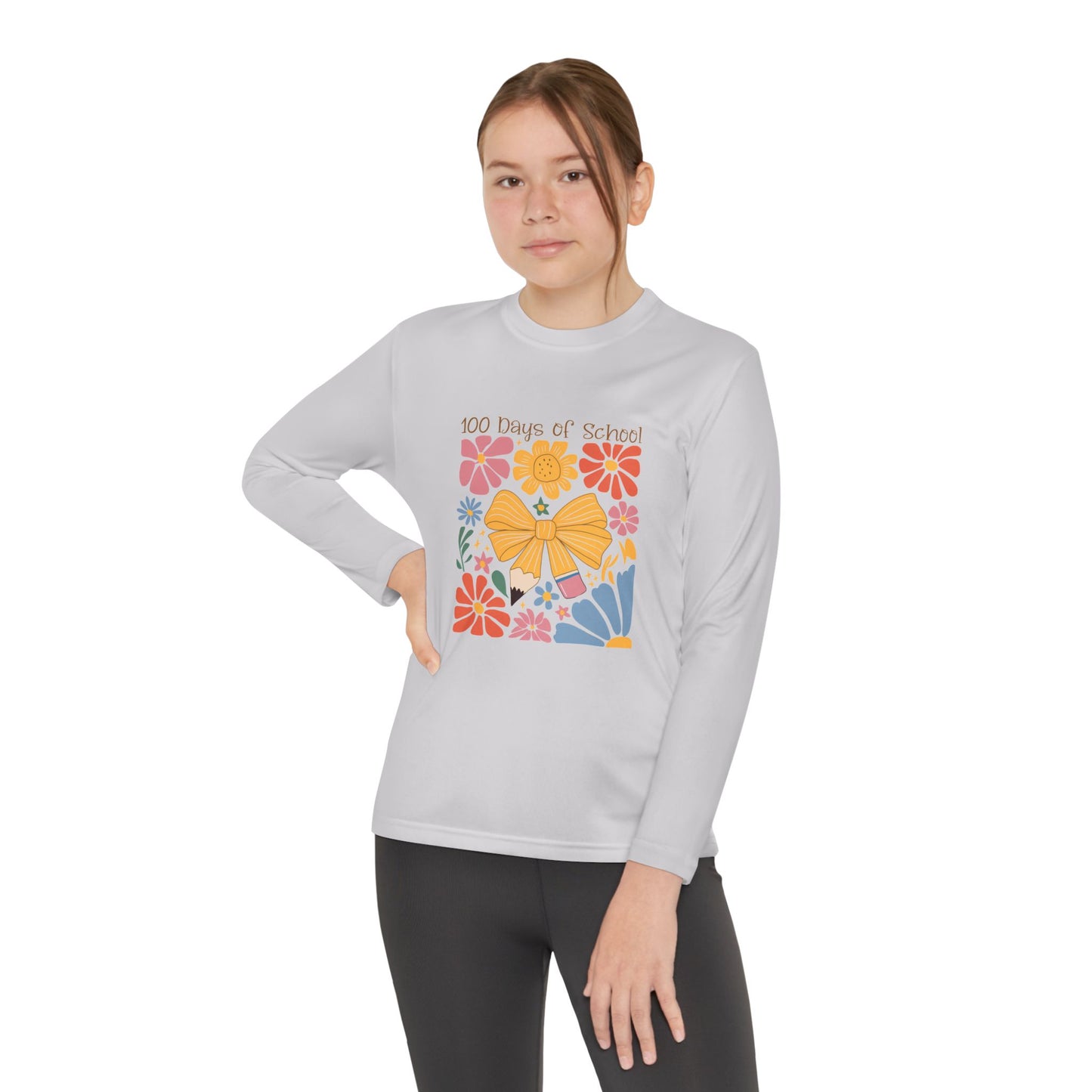 100 Days of School Youth Long Sleeve Tee, School Spirit Shirt, Kids School Celebration Top, Elementary Student Long Sleeve Shirt, School