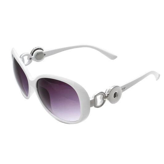 5 Color Xinnver Snap Button Sunglasses Retro Oval Glasses Eyewear Sunglasses Fit 18mm Snap Button for Women Jewelry ZN009