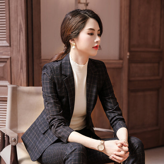 Autumn Suit Coat Women's Long Sleeve Suit Two-piece Set