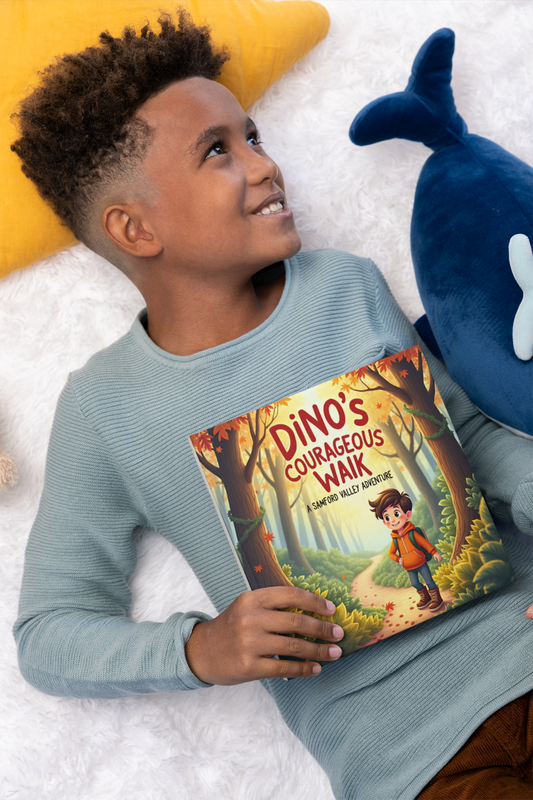 Dino's Courageous Walk: A Samford Valley Adventure: A Brave Boy’s Journey of Adventure, Safety, and Listening to His Parents - 52 pages of easy to read child-friendly picture book.