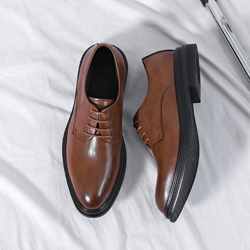 Summer British Phoenix Formal Business Suit Shoes Black Interior Height Increase