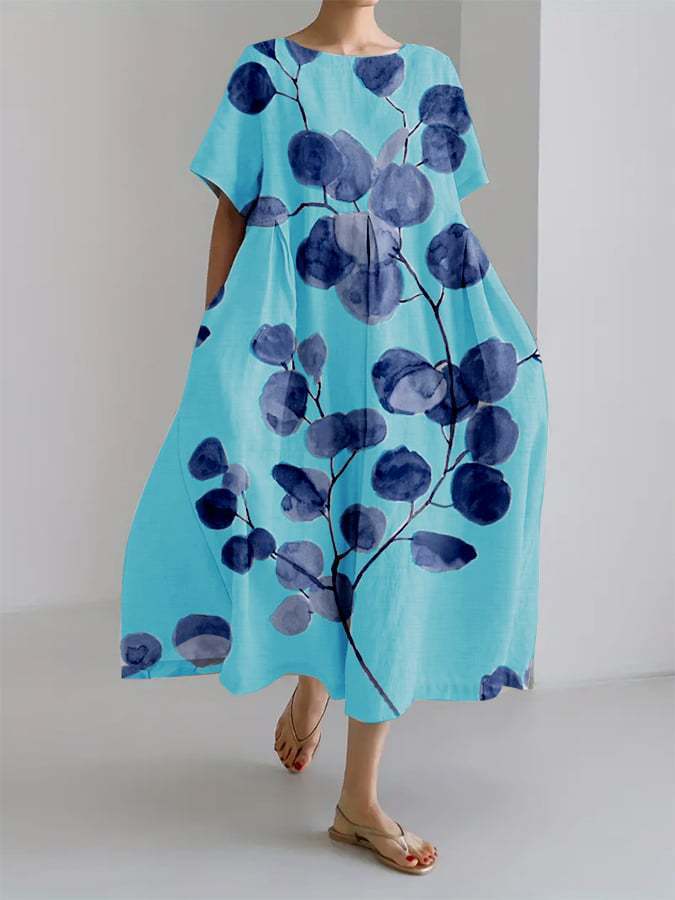 Women's Fashion Premium Short Sleeve Print Dress