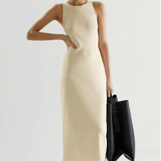 Niche Design Temperament Socialite Slim Fit Sleeveless Knitted Dress