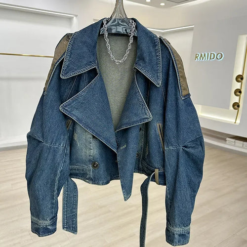 Blue Denim Top Women Autumn Classic Style Short Coat New Korean