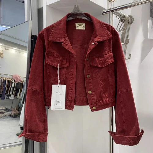 Blue Denim Top Women Autumn Classic Style Short Coat New Korean