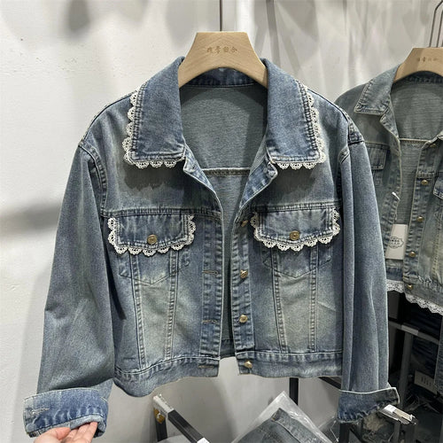 Blue Denim Top Women Autumn Classic Style Short Coat New Korean