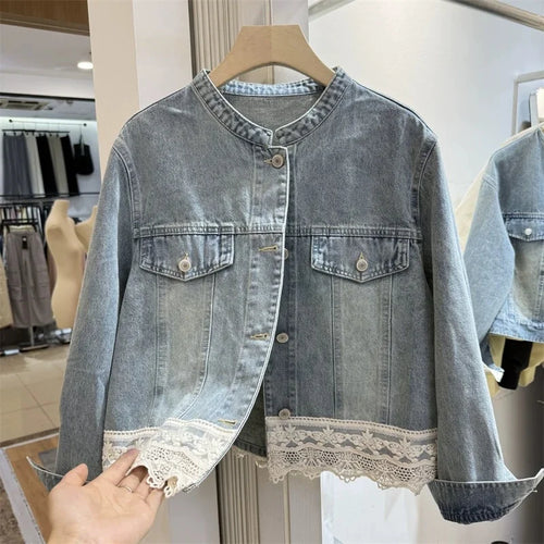 Blue Denim Top Women Autumn Classic Style Short Coat New Korean