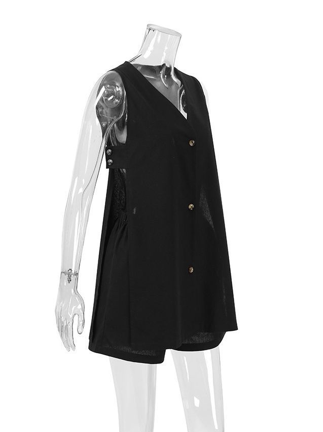 Women's Fashion Casual Vest Waist Straight-leg Pants Two-piece Set