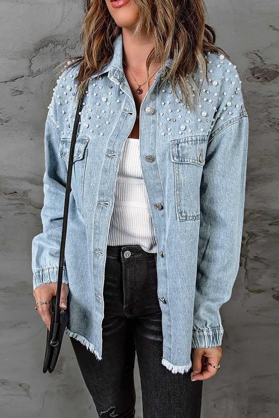 Denim Jacket Long Sleeve Washed Coat