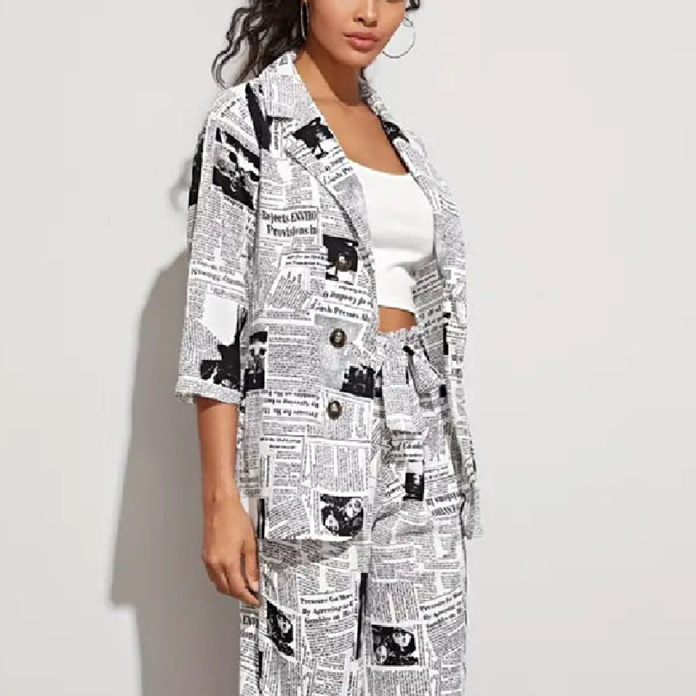 Newspaper Printing Leisure Suit