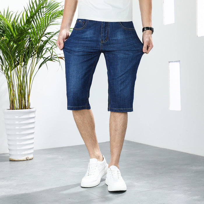 Summer Thin Stretch Straight-leg Business Denim Pants