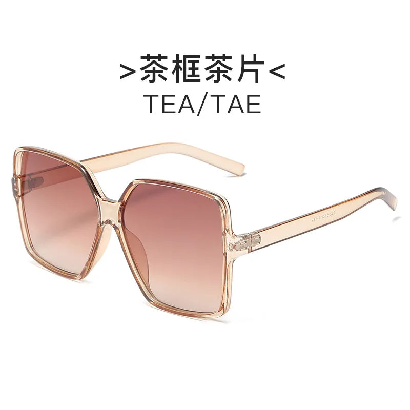 European and American Cross-Border Large Square Frame Rimless One-Piece Lens Sunglasses Protective Glasses