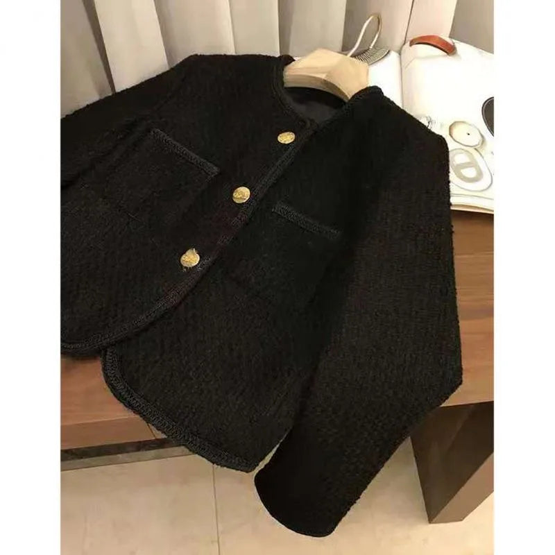 Women Autumn Winter Simplicity Loose Solid Color O-neck Long Sleeve Coat Women Clothes Fashion Office Lady All-match Trend Tops
