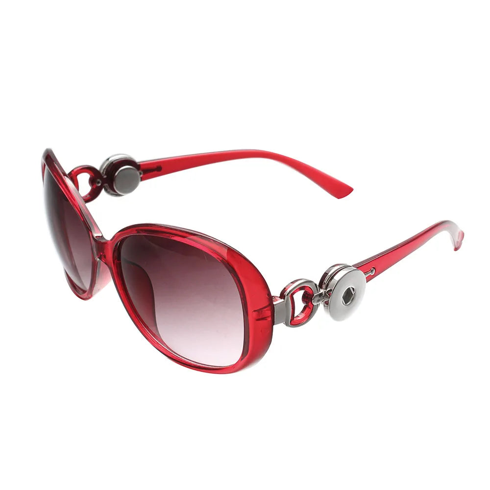 5 Color Xinnver Snap Button Sunglasses Retro Oval Glasses Eyewear Sunglasses Fit 18mm Snap Button for Women Jewelry ZN009