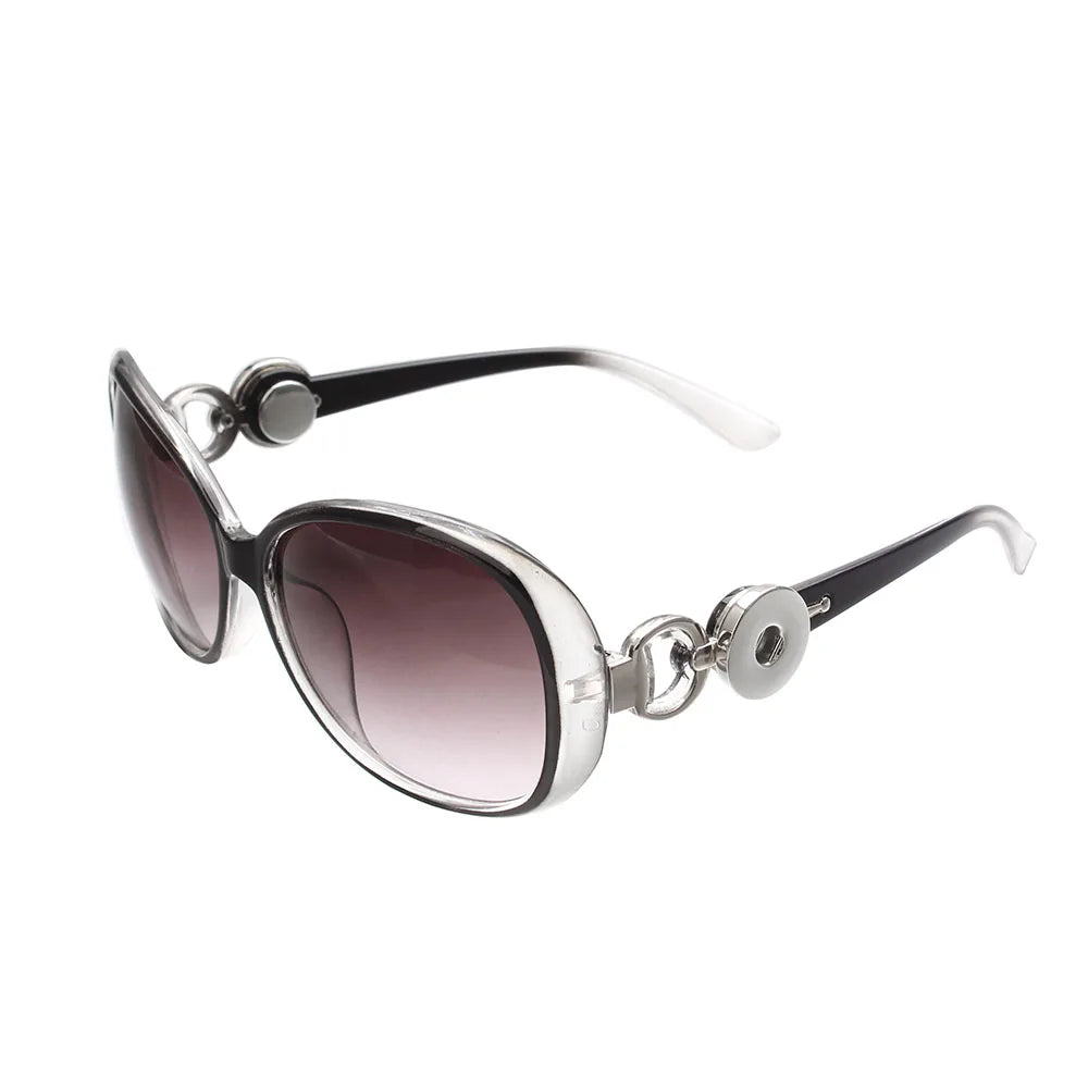 5 Color Xinnver Snap Button Sunglasses Retro Oval Glasses Eyewear Sunglasses Fit 18mm Snap Button for Women Jewelry ZN009
