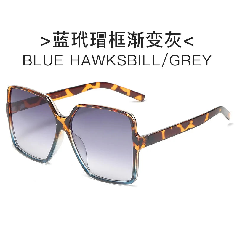 European and American Cross-Border Large Square Frame Rimless One-Piece Lens Sunglasses Protective Glasses