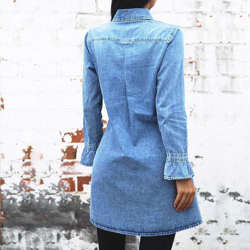 Slim Fit Denim Dress Fashion