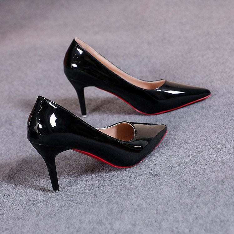 New Women's Spring European And American Pointed Toe Shallow Mouth Stiletto Heel Fashion Shoes