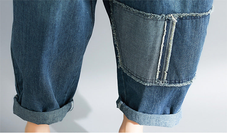 Casual Literary Women's Plus Size Denim Overalls