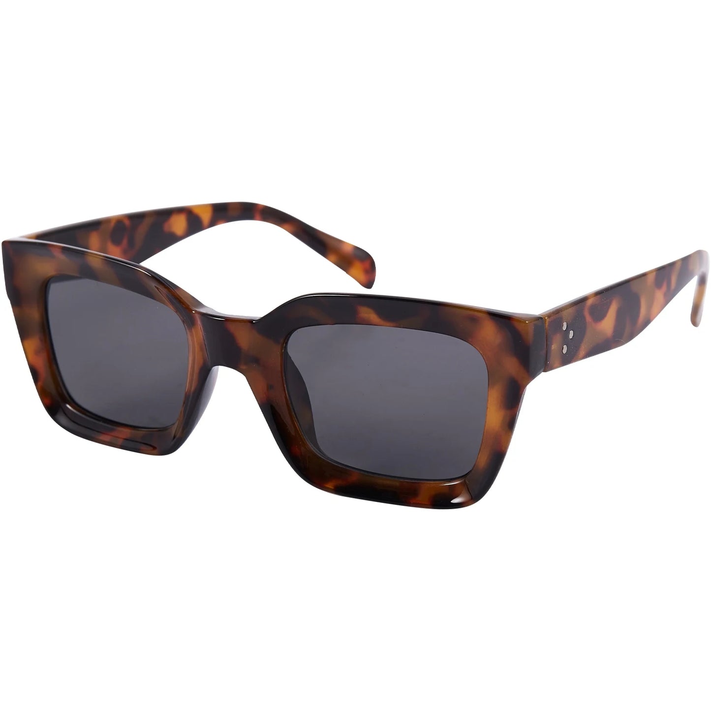 AB72-Square Small Retro Sunglasses Women Designer Sun Glasses 90S Ladies Rivet Clear Shades Eyeglasses Uv400(Amber)