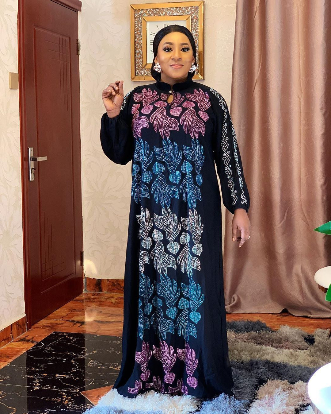 African Mom Plus Size Dress Stretch Color