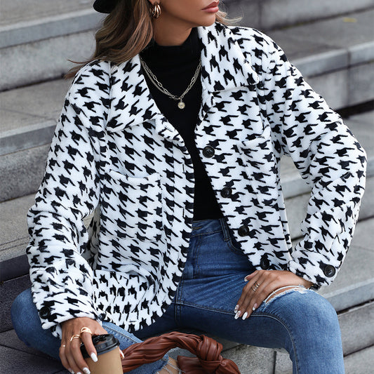 Fleece Casual Plush Women's Long Sleeve Loose Jacket