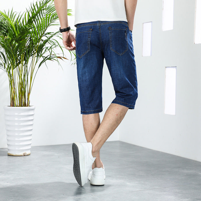 Summer Thin Stretch Straight-leg Business Denim Pants