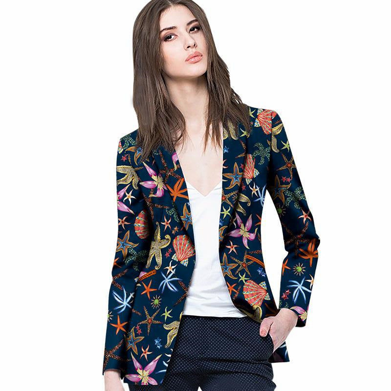 Fashion Printed Small Suit Jacket Women's Design Sense Niche Suit