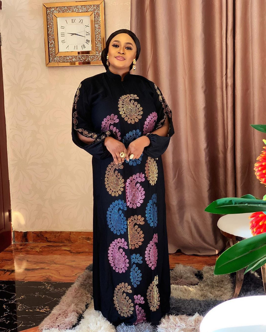 African Mom Plus Size Dress Stretch Color