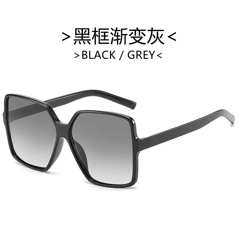 European and American Cross-Border Large Square Frame Rimless One-Piece Lens Sunglasses Protective Glasses