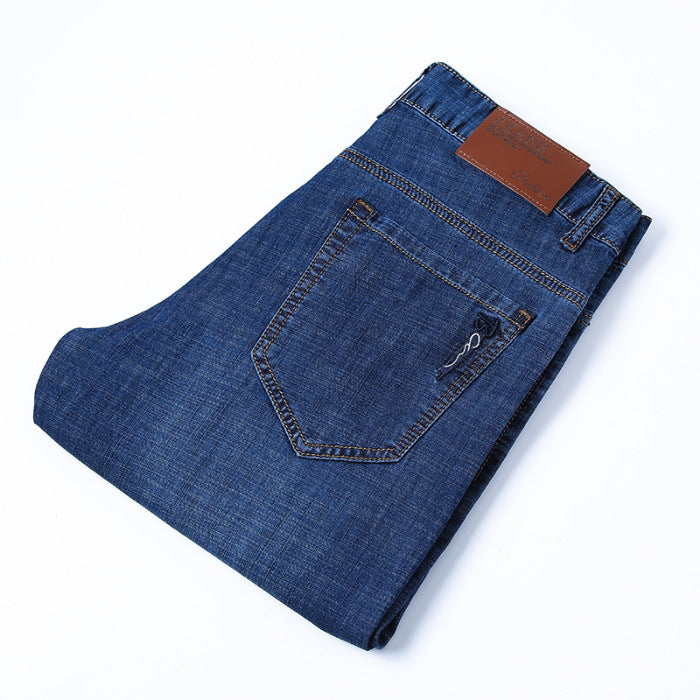 Summer Thin Stretch Straight-leg Business Denim Pants