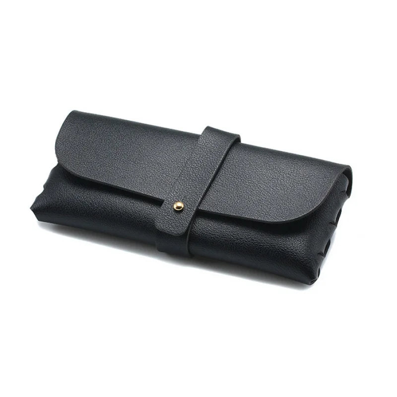 Leather Glasses Case Soft Bag Fashionable Sunglasses Single Buckle Mirror Box Sunglasses Case    Factory Postage Compensation Pr