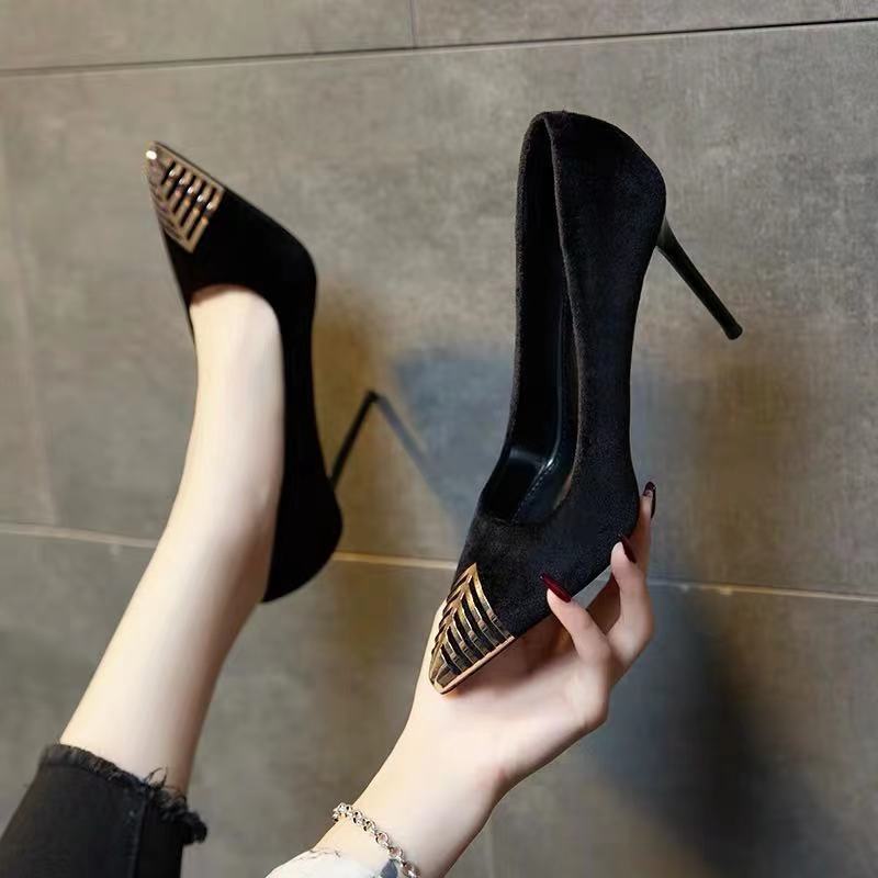 Women's Stiletto New Versatile Metal Pointed Toe High Heels